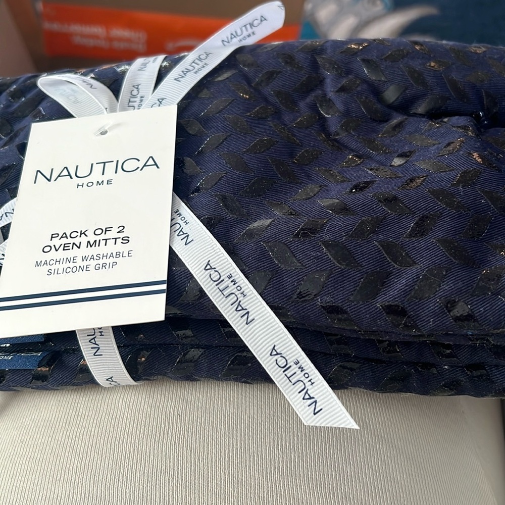 Nautical Home Navy Oven Mitts